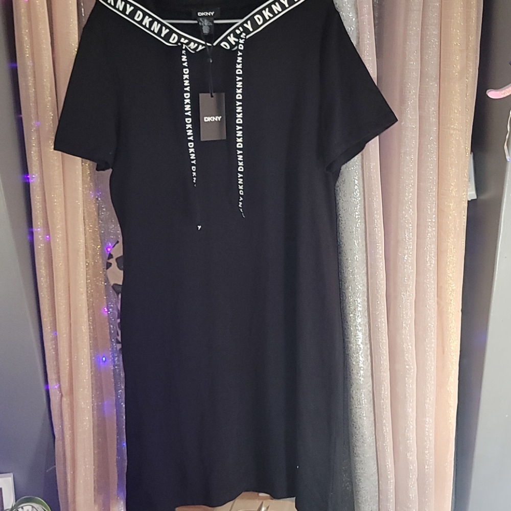 DKNY Hooded T-shirt Dress